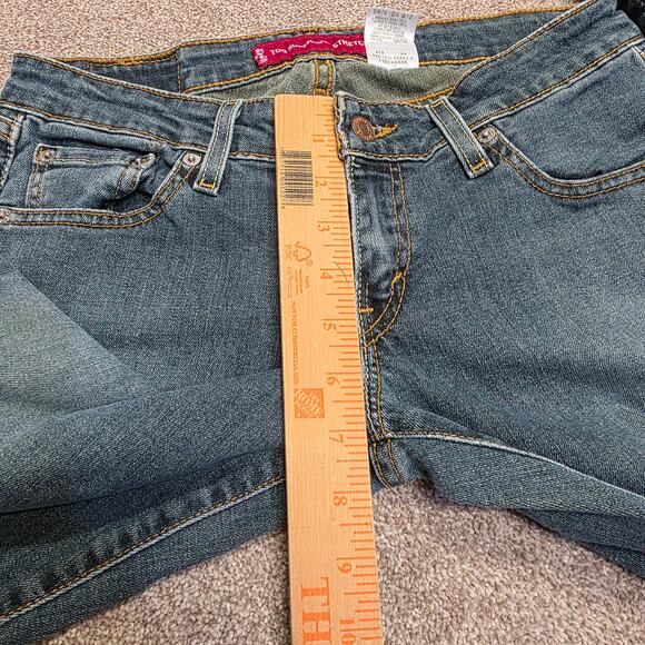 vtg Y2K grunge streetwear Levis 524 Too Superlow Stretch Bootcut Jeans sz jr. 7m - Picture 6 of 15